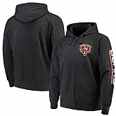 Men's Chicago Bears G III Sports by Carl Banks Post Route Full Zip Hoodie Charcoal,baseball caps,new era cap wholesale,wholesale hats